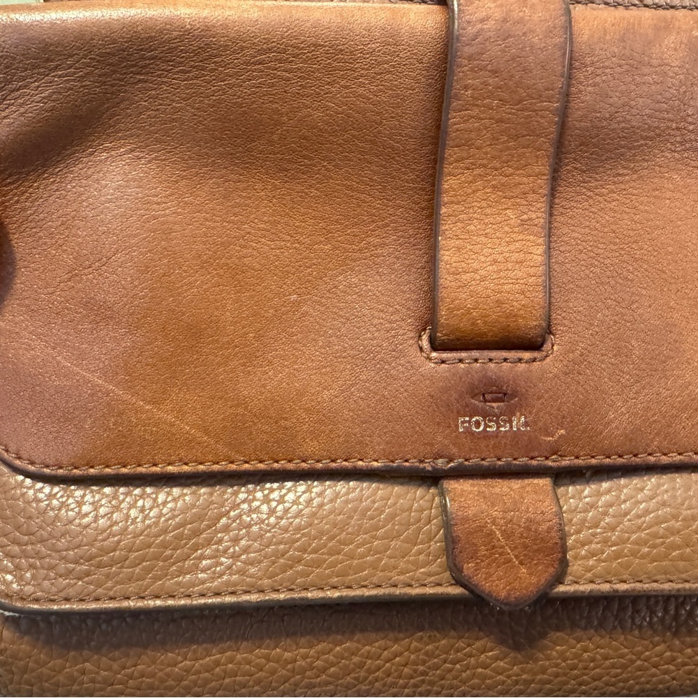 Fossil Brown Leather Kinley Crossbody Purse